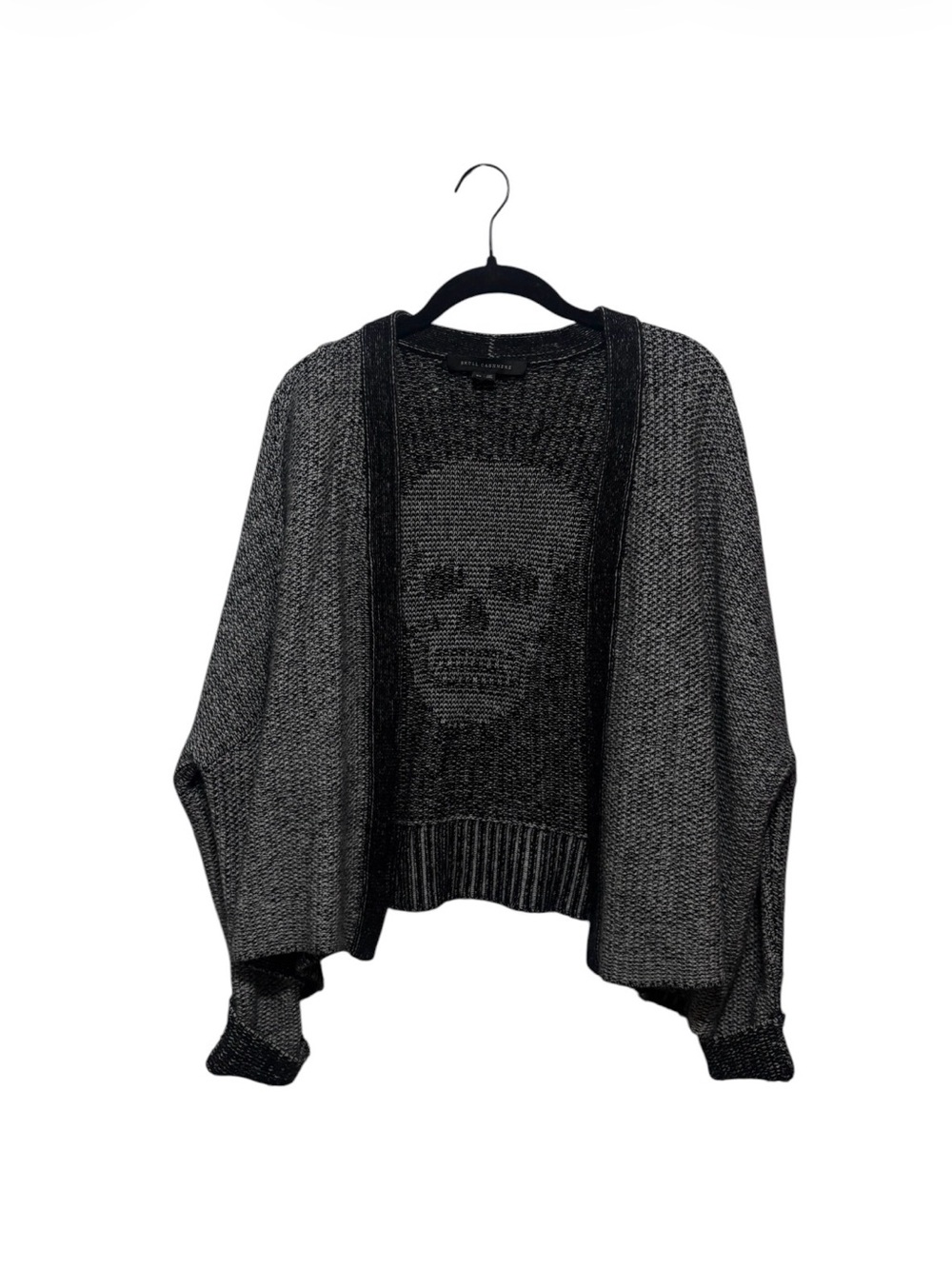 Skull cashmere Black Knit Open Cardigan